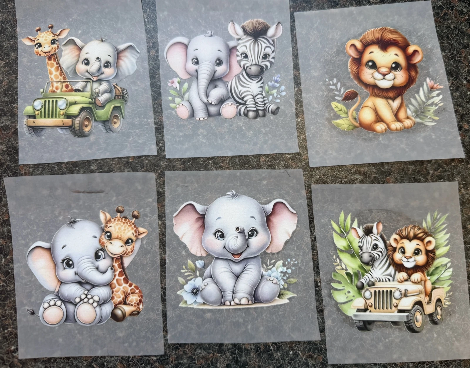 DTF Transfers Safari Dieren - Per stuk